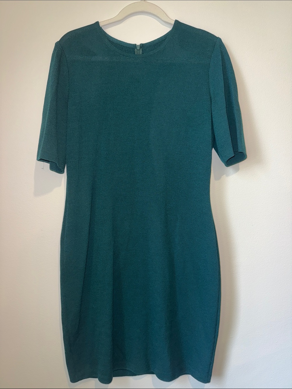 St. John Collection Forest Green Midi Knit Dress